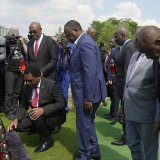 Les leaders africains ont assisté à une cérémonie à Bucha, près de Kiev, sur le site d'exactions russes.